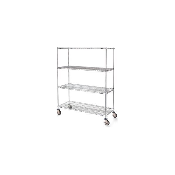 Metro Metro Super Erecta Shelf Truck w/4 Shelves, 900 lb. Capacity, 36"L x 24"W x 79"H, Silver 5445100 - main
